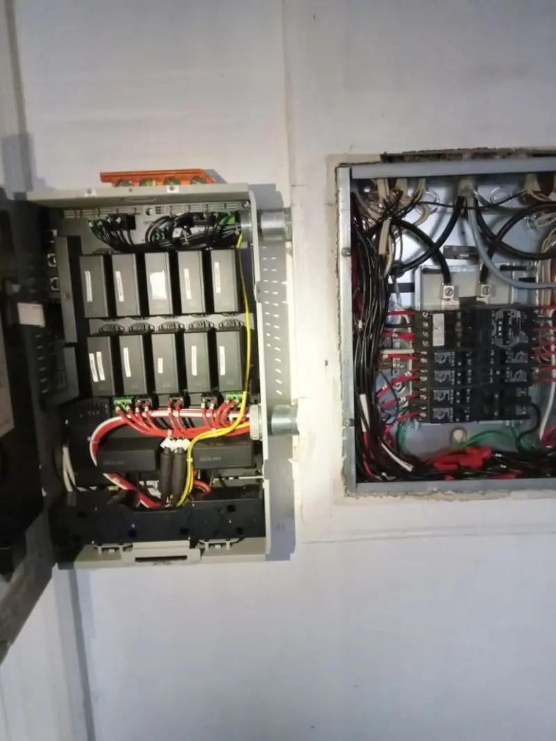 Electrical panel upgrade completed for Security Camera Wiring in Mayflower Village